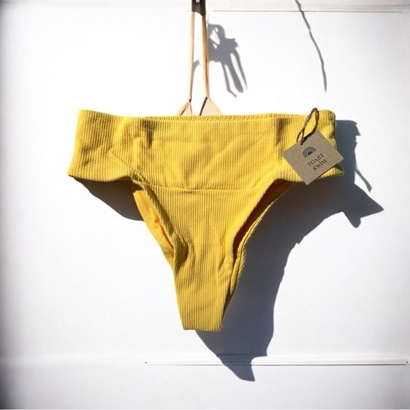 🌻NEW w.Tag Free People x Toast Sunset Signature Banded Waist Bikini Bottom Small - Picture 2 of 12